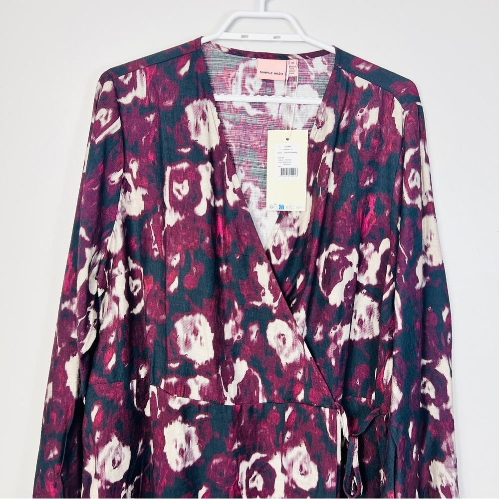 NWT Simple Wish Plum Wrap Tunic mini Dress women size EU 46 Xl/ XXL - Picture 3 of 13
